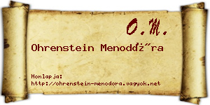 Ohrenstein Menodóra névjegykártya